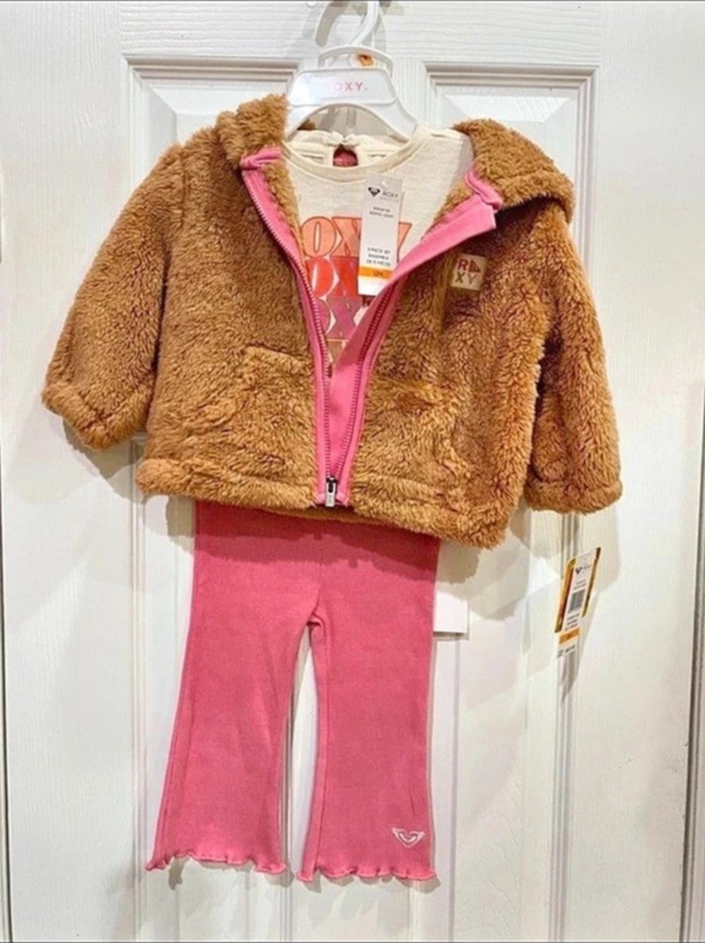 Roxy Baby Girls 3-Piece Set Pink & Brown NWT